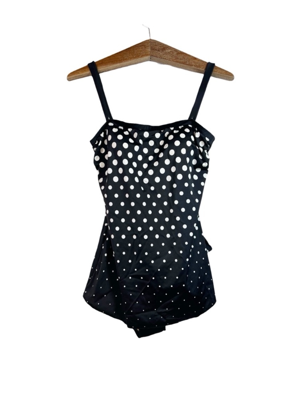 Vintage Maxine of Hollywood 80s 90s Black White Polka Dot One Piece Swim Suit 12